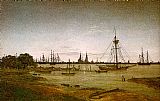Caspar David Friedrich Famous Paintings - Port by Moonlight